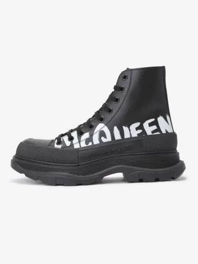 Tread Slick Graffiti Logo Worker Boots Black - ALEXANDER MCQUEEN - BALAAN 2