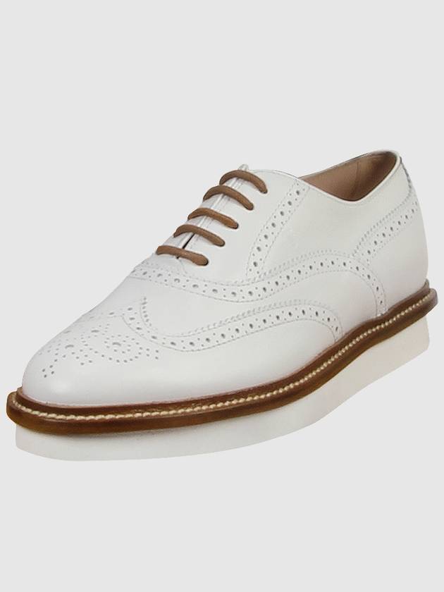 Women's Francesina Brushed Oxford Shoes White - TOD'S - BALAAN 3