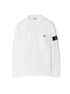 Men's Wappen Patch Pocket Cotton Knit Top White - STONE ISLAND - BALAAN 1