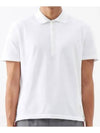 Men's Cotton Pique Center Bag Striped Short Sleeve Polo Shirt White - THOM BROWNE - BALAAN 2