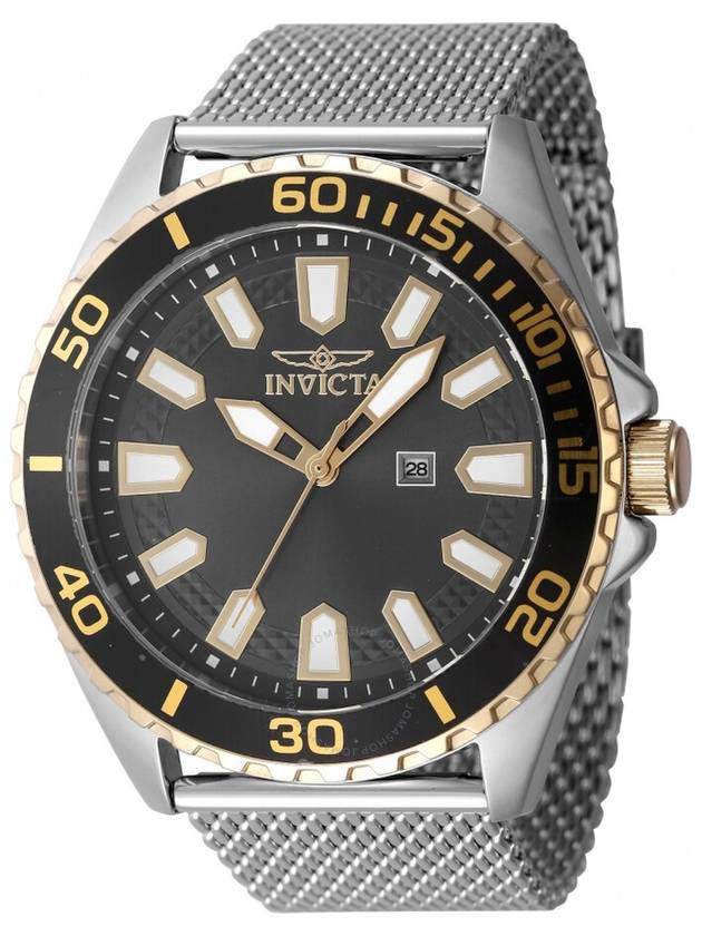 Invicta Pro Diver Quartz Charcoal Dial Men's Watch 47598 - INVICTA - BALAAN 1