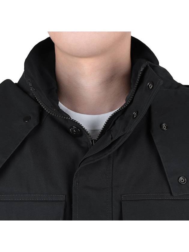 Men's Wappen Patch Ghost Piece Zip-Up Jacket Black - STONE ISLAND - BALAAN 10