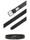 Men's Logo Calf Leather Belt Black - HUGO BOSS - BALAAN 4