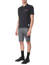 Men's Three Stripes Pocket Mercerized Short Sleeve Polo Shirt Dark Grey - THOM BROWNE - BALAAN 3