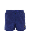 Men's Logo Patch Nylon Metal Swim Shorts Blue Purple - STONE ISLAND - BALAAN.