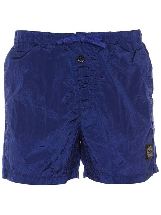Men's Logo Patch Nylon Metal Swim Shorts Blue Purple - STONE ISLAND - BALAAN.
