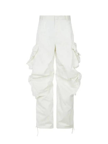 Men s Wide Cotton Cargo Pants Ivory - DIESEL - BALAAN 1