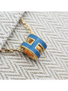 MiMini Pop H Pendant Necklace Gold Bleu Jean - HERMES - BALAAN 7