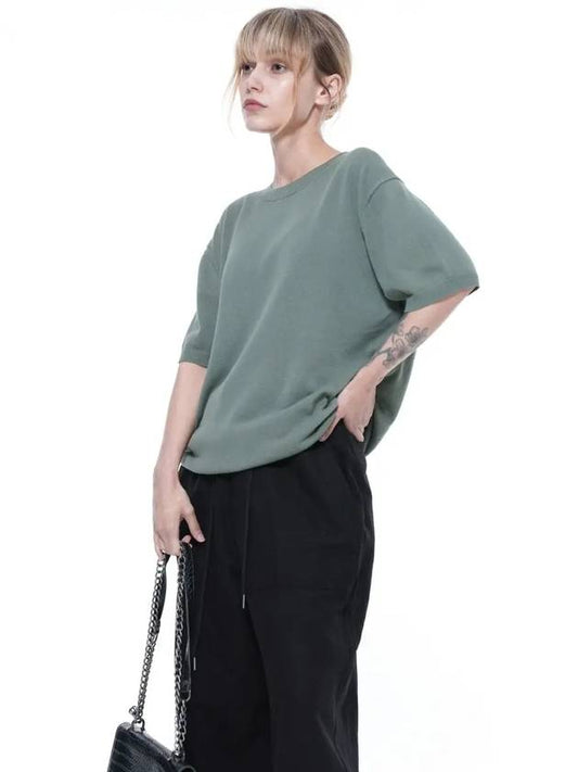 Women s LBRHK GN Linen Basic Round Half Knit Green - CHANCE'S NOI - BALAAN 2