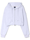 Cropped Hooded Zip-Up White Melange - TAILOR STUDIO - BALAAN 3