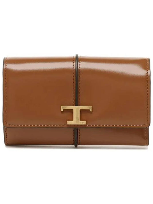 T Timeless Leather Medium Wallet Brown - TOD'S - BALAAN 2