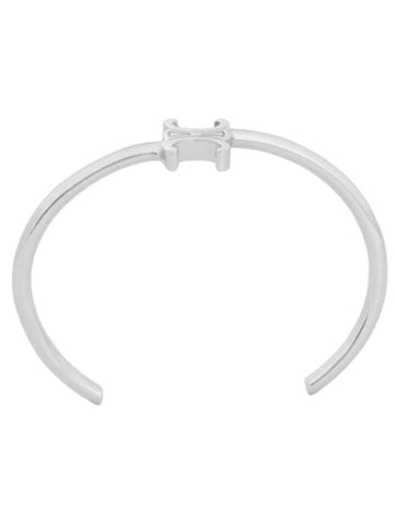 Triomphe Asymmetric Cuff Brass Bracelet Silver - CELINE - BALAAN 1