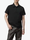 Men's Monogram Cotton Short Sleeve Polo Shirt Black - SAINT LAURENT - BALAAN 2