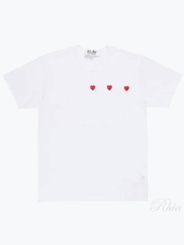 AX T337 051 3 Heart Short Sleeve T Shirt - COMME DES GARCONS - BALAAN 1