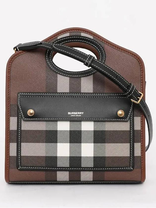 Mini Pocket Tote Bag Brown - BURBERRY - BALAAN 2