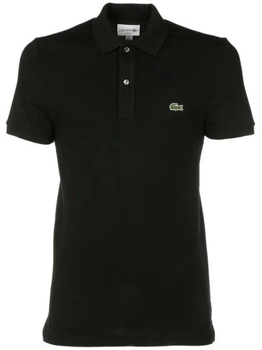 Slim Fit Short Sleeve Polo Shirt Black - LACOSTE - BALAAN 1