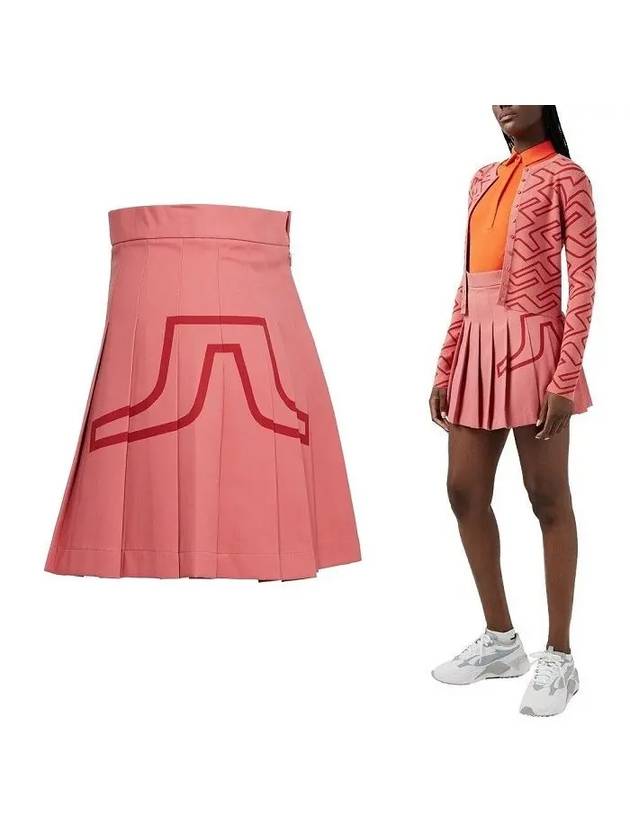 Women's Naomi Golf Pleated Skirt Faded Rose - J.LINDEBERG - BALAAN 2