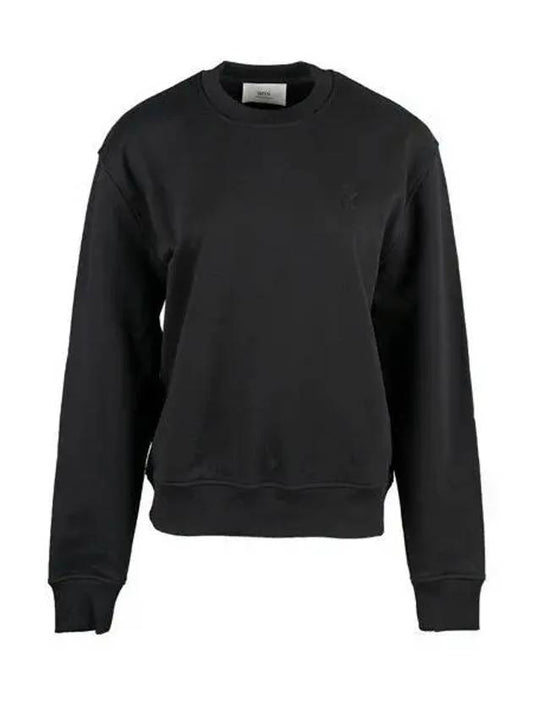 Embroidered Heart Logo Sweatshirt Black - AMI - BALAAN 2