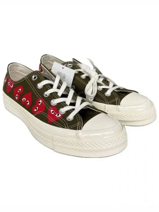 P1K117 1 Multi Heart Lows Sneakers Green - COMME DES GARCONS - BALAAN 2