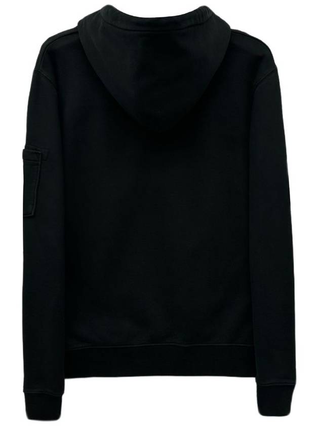 Lens Wappen Diagonal Fleece Hoodie Black - CP COMPANY - BALAAN 3