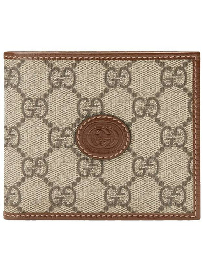 GG Supreme Interlocking Half Wallet Brown - GUCCI - BALAAN 2