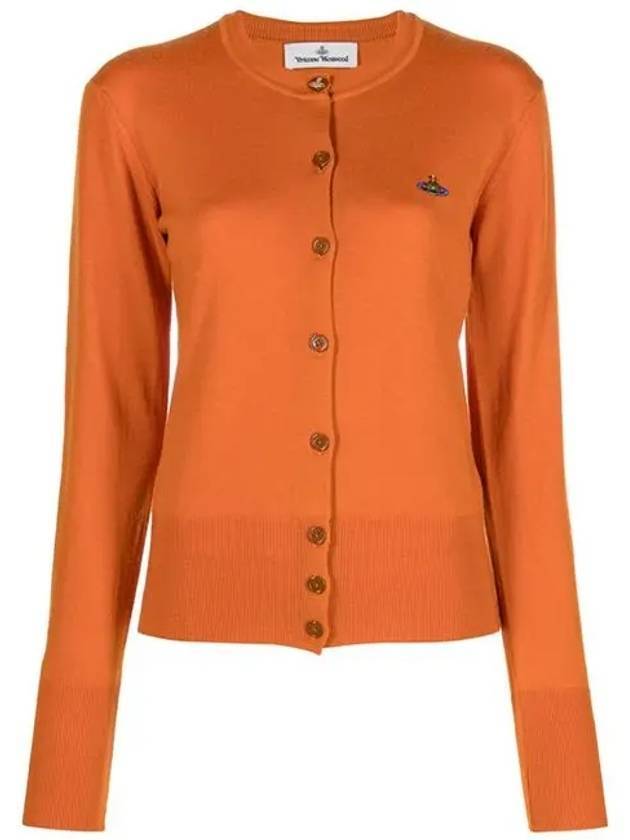 Bea Logo Wool Cardigan Orange - VIVIENNE WESTWOOD - BALAAN 1