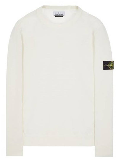 Logo Patch Knit Top White - STONE ISLAND - BALAAN 2