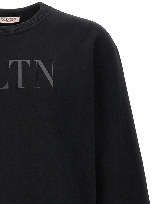 VLTN Logo Print Cotton Sweatshirt Black - VALENTINO - BALAAN 4