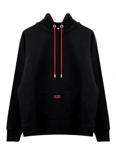 Logo Drawstring Hoodie Black - GCDS - BALAAN 2