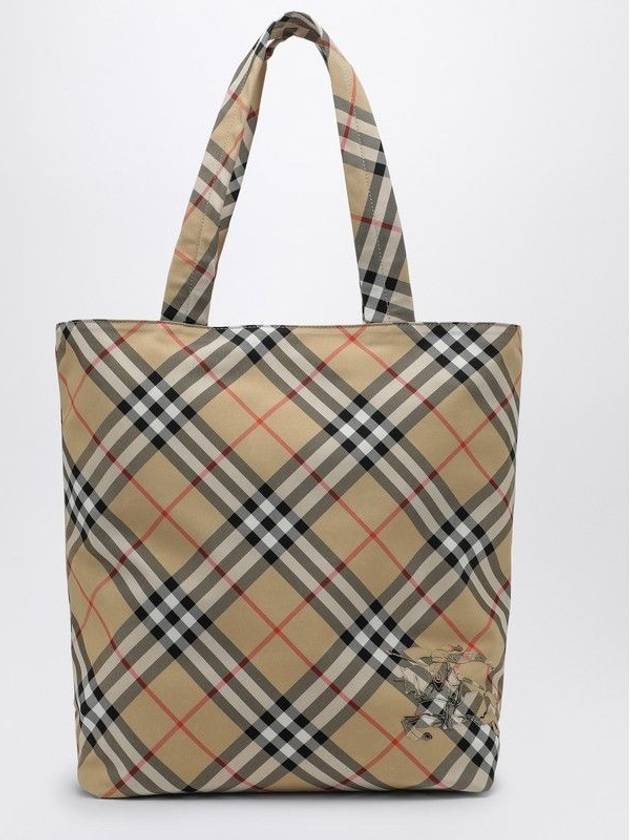 EKD Appliqué Check Tote Bag Sand - BURBERRY - BALAAN 2