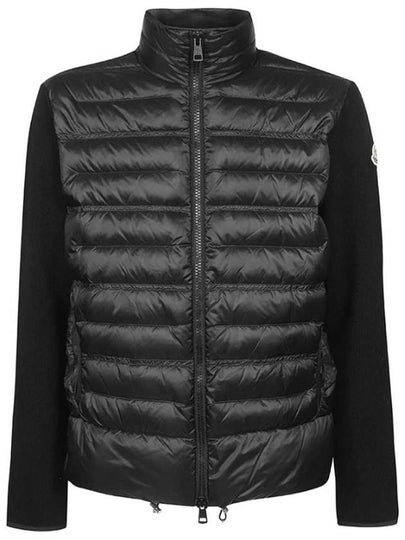 Tricot Knit Wool Padded Cardigan Black - MONCLER - BALAAN 2