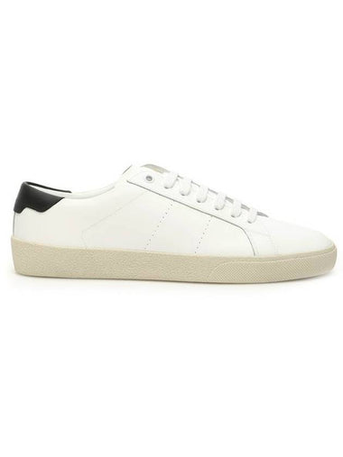 Court Logo Low Top Sneakers White Black - SAINT LAURENT - BALAAN 1