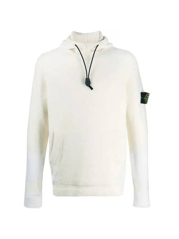 Men's Wappen Patch Hooded Knit Top Ivory - STONE ISLAND - BALAAN 1