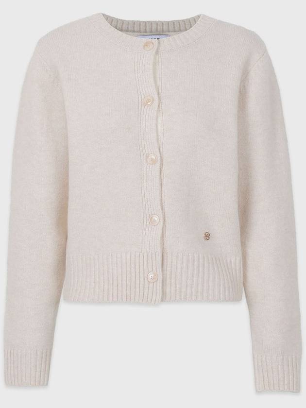 women's anemone wool basic cardigan light beige - MICANE - BALAAN 8