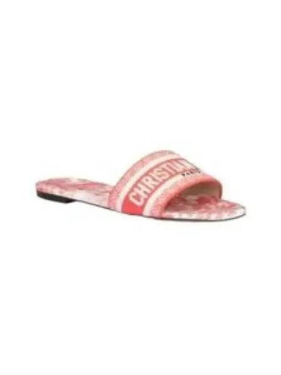 Dway Toile De Jouy Embroidered Cotton Slippers Pink - DIOR - BALAAN 2