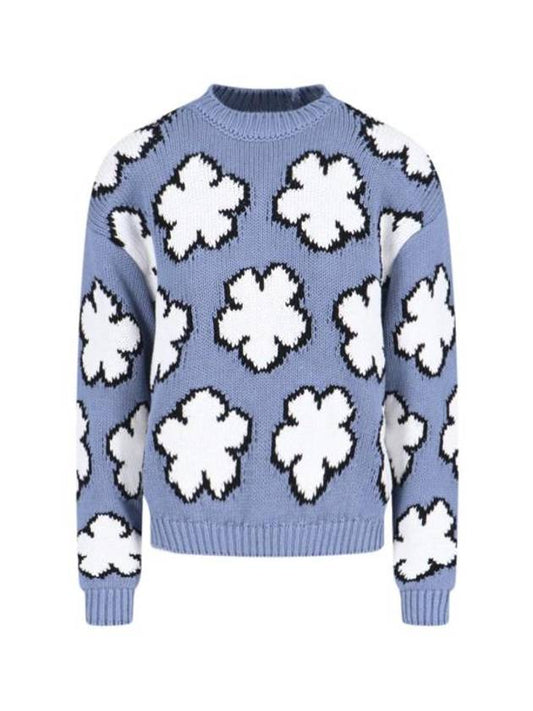 Boke Flower Cotton Sweatshirt Blue - KENZO - BALAAN 1