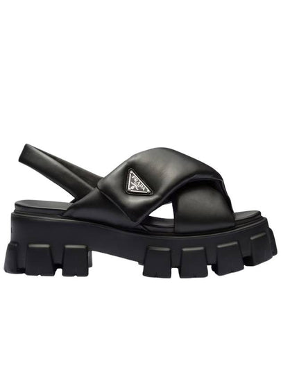 Monolith Padded Nappa Leather Sandals Black - PRADA - BALAAN 2