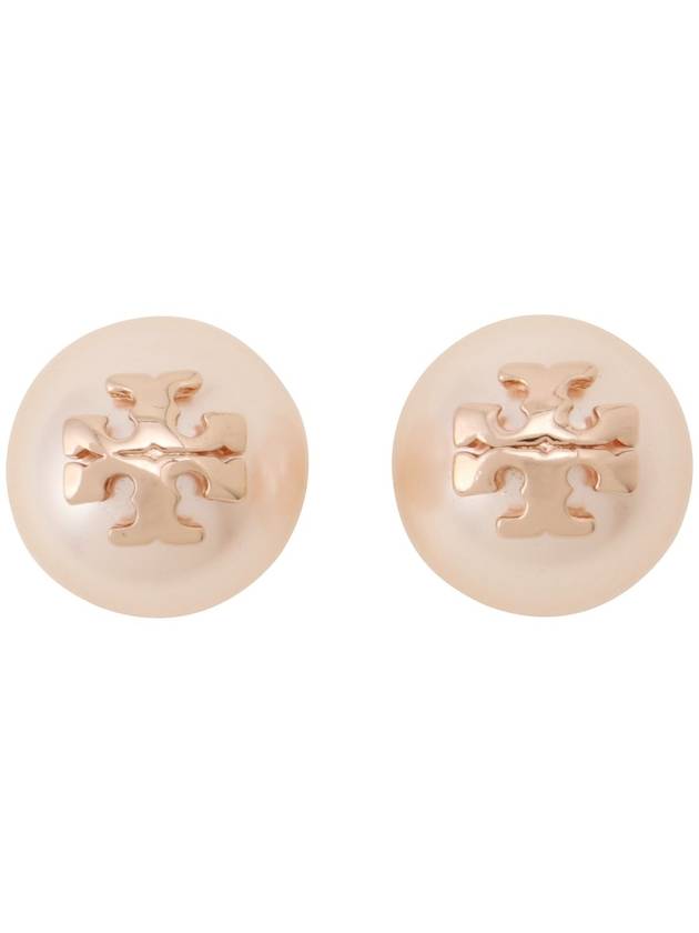 Crystal Pearl Stud Earrings Rose - TORY BURCH - BALAAN 2