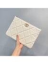 19 Nineteen White Clutch Medium Gold Metal - CHANEL - BALAAN 3