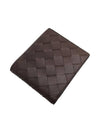 Women s 605721 Intrecciato Dark Brown Leather Bicycle Wallet - BOTTEGA VENETA - BALAAN 3