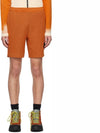 Men's Waffen Patch Ribbed Training Shorts Orange - STONE ISLAND - BALAAN 3