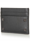 Rockstud Leather Card Wallet Black - VALENTINO - BALAAN 4