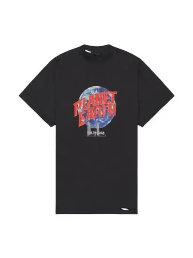 Planet Earth Oversized Short Sleeve T-Shirt Black - BALENCIAGA - BALAAN 2