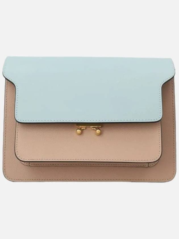 Saffiano Medium Trunk Shoulder Bag Aquamarine - MARNI - BALAAN 3