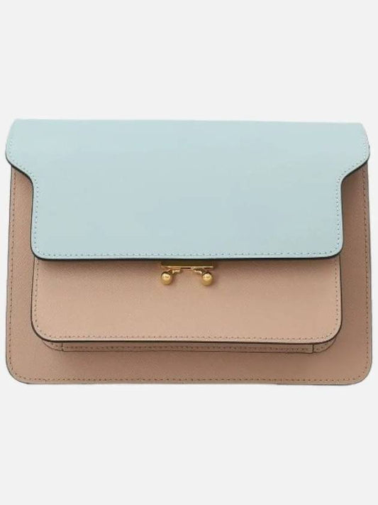 Saffiano Medium Trunk Shoulder Bag Aquamarine - MARNI - BALAAN 2