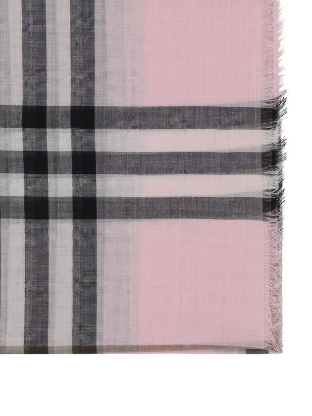 Check Wool Silk Blend Scarf Pink - BURBERRY - BALAAN 3