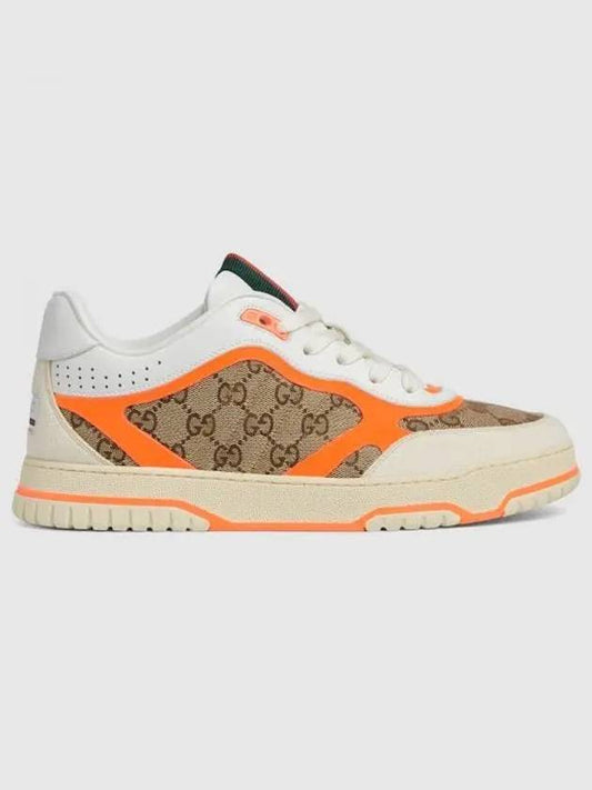 Men's Reweb Original GG Canvas Low Top Sneakers Beige Orange - GUCCI - BALAAN 2