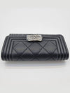 Boy  Flap Card Holder Grained Calfskin Ruthenium Black - CHANEL - BALAAN 4