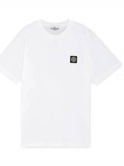 Logo Patch Short Sleeve T-Shirt White - STONE ISLAND - BALAAN 2