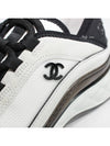 mixed fiber white CC logo low top sneakers black dark gray - CHANEL - BALAAN.